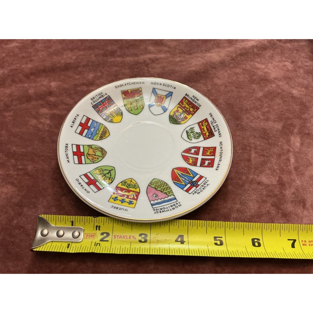 Vintage Quality Goods Canada Provinces Crests Souvenir Saucer Plate 4.75in - Picture 6 of 8